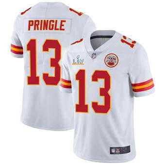 Super Bowl LV 2021 Men Kansas City Chiefs 13 Byron Pringle White Limited Jersey